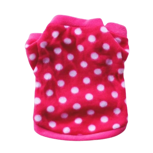 Pull pour Chihuahua rose à pois blancs – Confortable, vêtement parfait pour garder votre petit chien ou chat au chaud