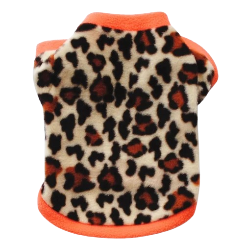 Chihuahua Sweater: Orange Leopard Collar
