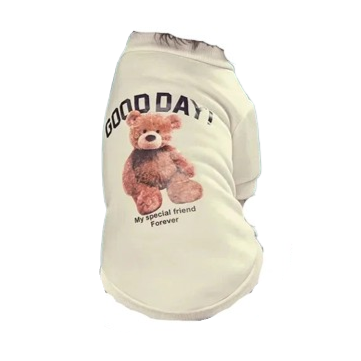 Pull pour Chihuahua blanc motif good day avec nounours – Confortable, vêtement parfait pour garder votre petit chien ou chat au chaud