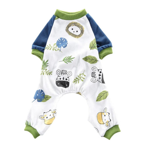 Chihuahua-Pyjama: Grüne und blaue Tiere