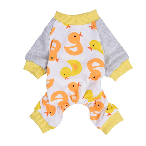 Chihuahua-Pyjama: Orange &amp; Gelbe Ente