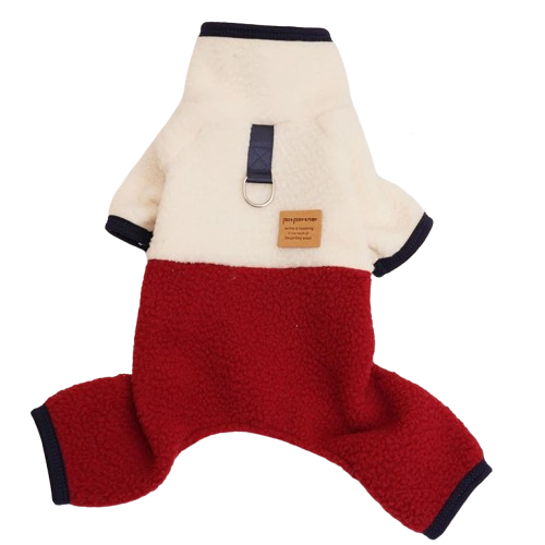 Chihuahua Pajamas: White &amp; Red Fleece