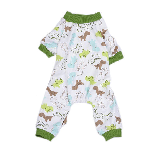 Chihuahua-Pyjama: Grüne Dinosaurier