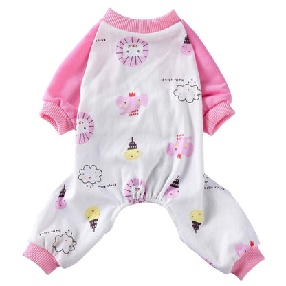 Pyjama rose avec motifs éléphants pour Chihuahua – Confortable, idéal pour garder votre petit chien ou chat au chaud pendant la nuit