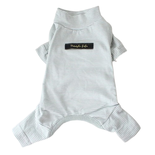 Chihuahua Pajamas: Green with Fine Stripes