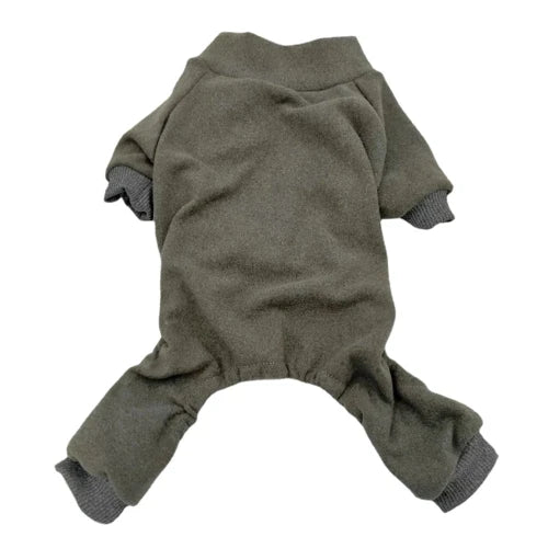 Pyjama uni gris foncé pour Chihuahua – Confortable, idéal pour garder votre petit chien ou chat au chaud pendant la nuit
