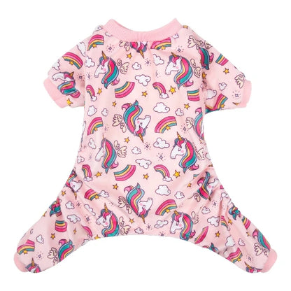 Pyjama rose avec motif licornes pour Chihuahua – Confortable, idéal pour garder votre petit chien ou chat au chaud pendant la nuit