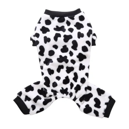 Pyjama style vache blanc et noir pour Chihuahua – Confortable, idéal pour garder votre petit chien ou chat au chaud pendant la nuit