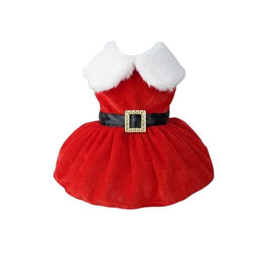 Vêtement pour Chihuahua : Robe de Noël rouge et noire – élégante, parfaite pour habiller votre petit chien ou chat