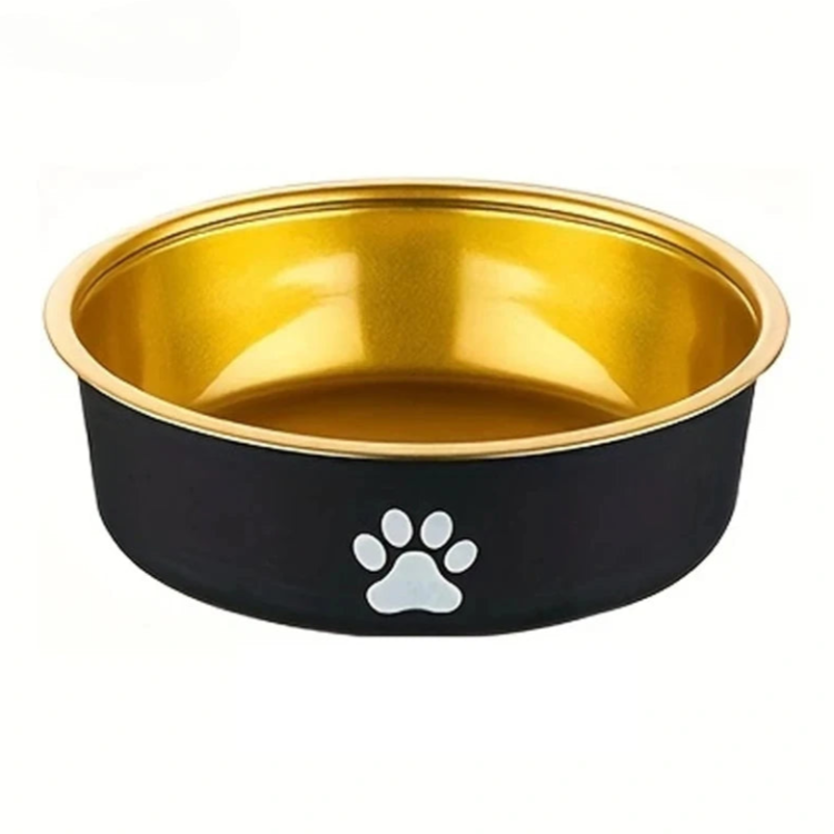 Dog Bowl: Black and Gold