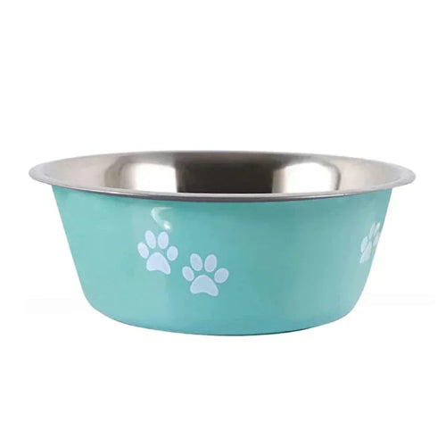 Dog Bowl: Blue stainless steel