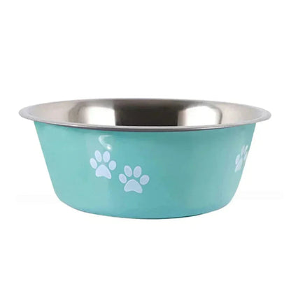 Dog Bowl: Blue stainless steel