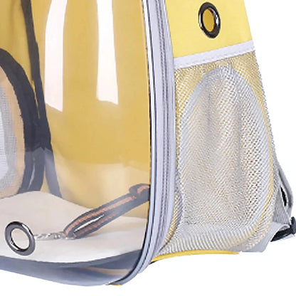 Sac à dos jaune et bulle transparente pour transporter votre Chihuahua - idéal pour emmener partout votre petit chien ou chat