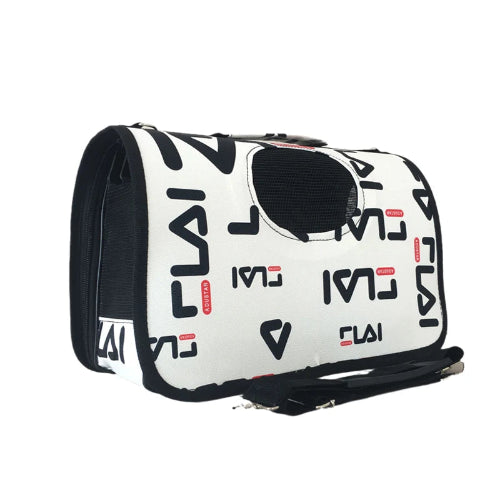 Sac blanc et noir marque FILA pour transporter votre Chihuahua - confortable pour emmener votre petit chien ou chat