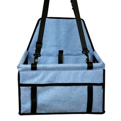 Sac de transport bleu rigide pour voiture pour Chihuahua – Idéal pour voyager avec votre petit chien ou chat avec confort et sécurité