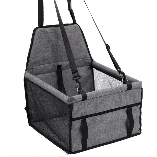 Sac de transport rigide gris pour voiture pour Chihuahua – Idéal pour voyager avec votre petit chien ou chat avec confort et sécurité
