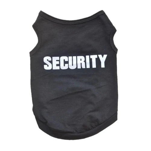 Vêtement pour Chihuahua : t-shirt noir avec inscriptions Security – Léger pour protéger votre petit chien ou chat