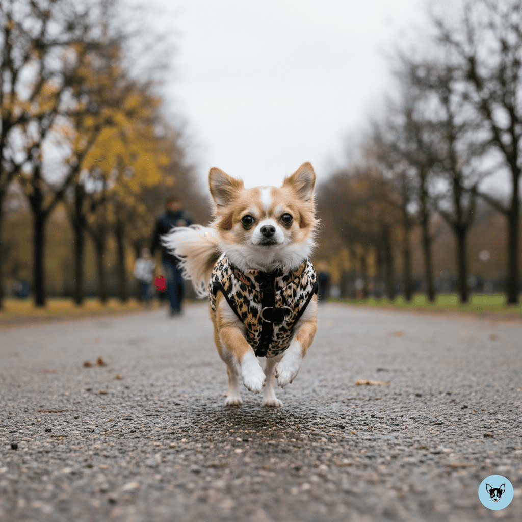 Doudoune harnais chihuahua pour les petits chiens. Visuel pour un article de blog sur le sujet "Doudoune harnais chihuahua". Doudounes et vestes vendues sur la boutique Mon Petit Chihuahua. Convient aussi aux chats.