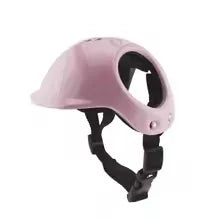 Casque pour petits chiens, aéré couleur rose, vendu sur la boutique mon petit chihuahua. Convient aussi aux chats.