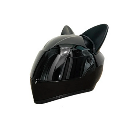Casque intégral pour petit chien. Pour la moto ou le vélo. Avec motifs oreilles. Vendu sur la boutique Mon Petit Chihuahua. Convient aussi aux Chats. Vue de côté