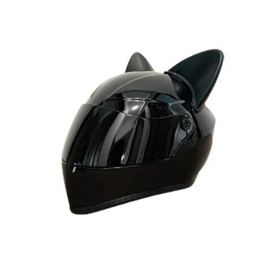 Casque intégral pour petit chien. Pour la moto ou le vélo. Avec motifs oreilles. Vendu sur la boutique Mon Petit Chihuahua. Convient aussi aux Chats. Vue de côté