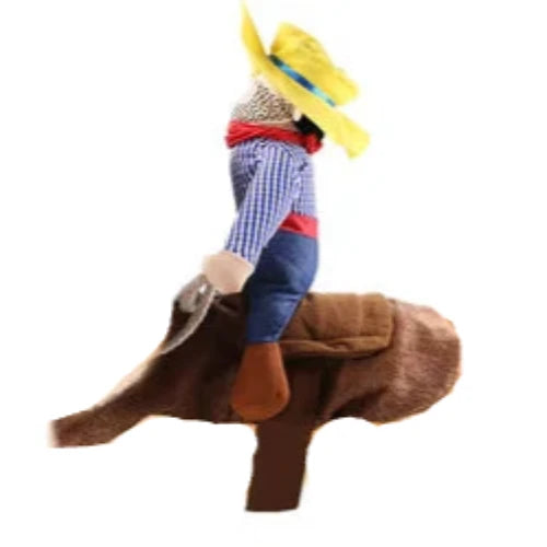 Déguisement Chihuahua : costume avec un cow boy sur le dos confortable et tendance, parfait pour les fêtes, évènements, anniversaires ou halloween – taille parfaite pour les petits chiens
