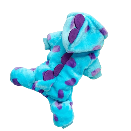 Déguisement Chihuahua : costume de dinosaure bleu et violet confortable et tendance, parfait pour les fêtes, évènements, anniversaires ou halloween – taille parfaite pour les petits chiens