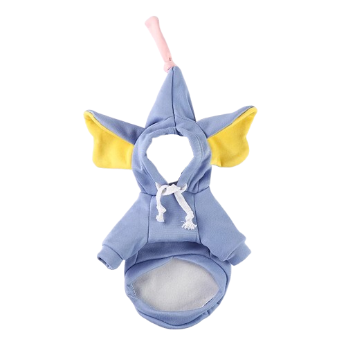 Déguisement Chihuahua : costume d’éléphant bleu confortable et tendance, parfait pour les fêtes, évènements, anniversaires ou halloween – taille parfaite pour les petits chiens - vue de face