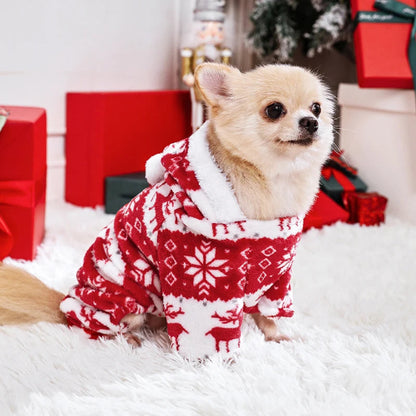 Déguisement de Noël rouge et blanc pour Chihuahua – Festif et confortable, parfait pour habiller votre petit chien ou chat