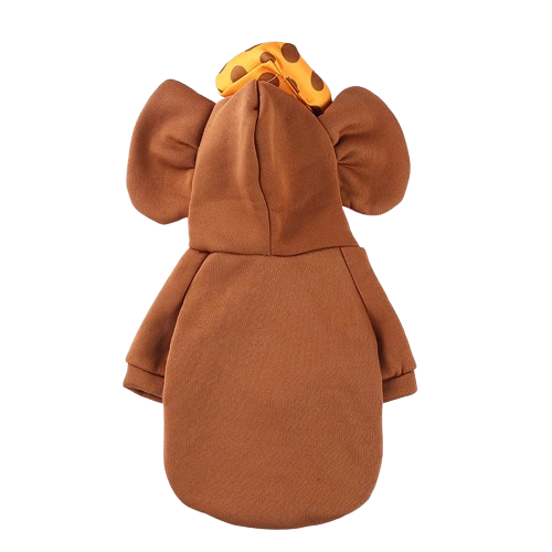 Déguisement Chihuahua : costume de souris marron confortable et tendance, parfait pour les fêtes, évènements, anniversaires ou halloween – taille parfaite pour les petits chiens - vue de dos