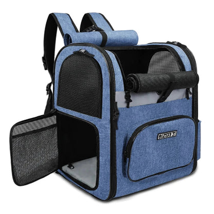 Sac à dos bleu pour transporter votre Chihuahua – Pratique et confortable, idéal pour emmener partout votre petit chien ou chat