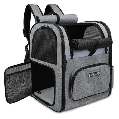 Sac à dos gris pour transporter votre Chihuahua – Pratique et confortable, idéal pour emmener partout votre petit chien ou chat
