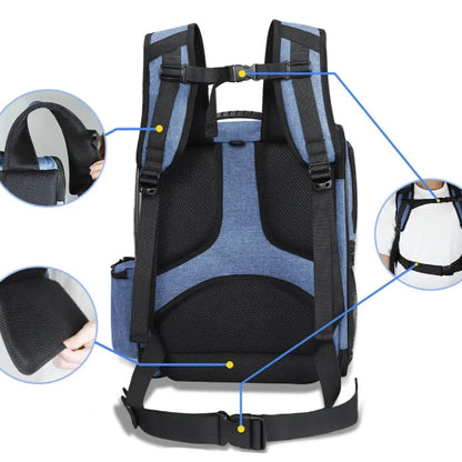 Sac à dos gris pour transporter votre Chihuahua – Pratique et confortable, idéal pour emmener partout votre petit chien ou chat - vue des détails