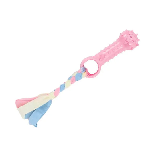 Jouet rose pour petits chiens en forme de bâton.Vendu sur la boutique Mon Petit Chihuahua. Convient aussi aux Chats.
