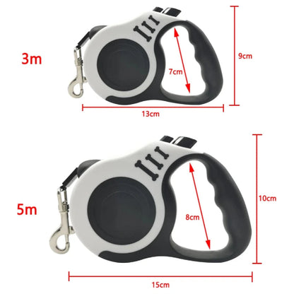 Laisse rétractable noire pour Chihuahua – Pratique et ajustable, idéale pour promener votre petit chien ou chat - mesures