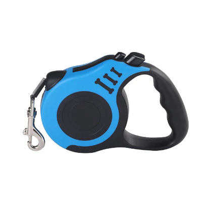 Laisse rétractable noire et bleue pour Chihuahua – Pratique et ajustable, idéale pour promener votre petit chien ou chat