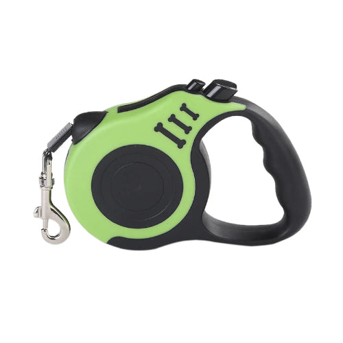 Laisse rétractable noire et verte pour Chihuahua – Pratique et ajustable, idéale pour promener votre petit chien ou chat