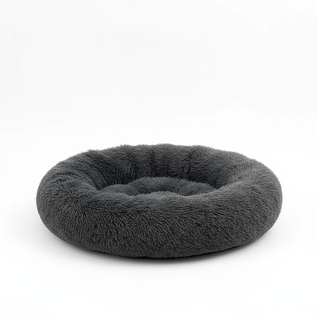 Niche pour petits chiens en forme de nid. Couleur gris foncé. Vendu sur la boutique Mon Petit Chihuahua. Convient aussi aux Chats.
