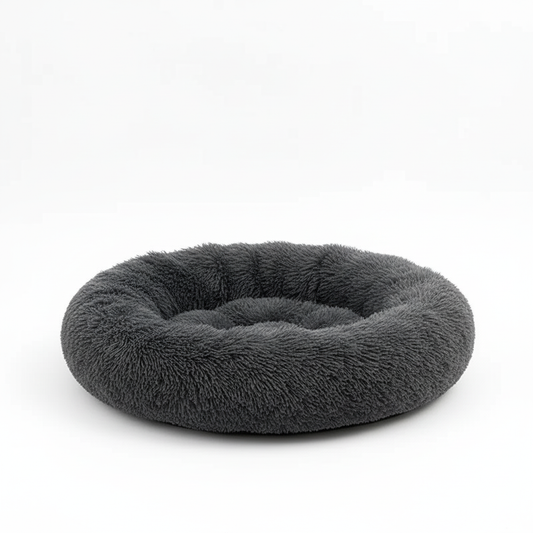 Niche pour petits chiens en forme de nid. Couleur gris foncé. Vendu sur la boutique Mon Petit Chihuahua. Convient aussi aux Chats.
