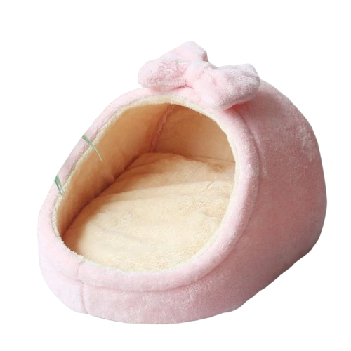 Niche pour Chihuahua rose unie – Confort maximal avec intérieur moelleux, parfait pour les petits chiens ou chats