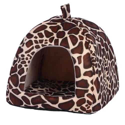 Niche pour Chihuahua : tente léopard – Confort maximal avec intérieur moelleux, parfait pour les petits chiens ou chats