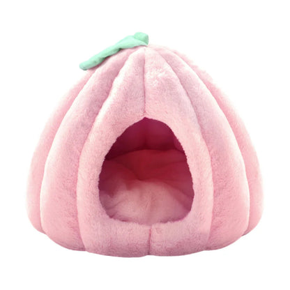 Niche pour Chihuahua en forme de pêche rose – Confort maximal avec intérieur moelleux, parfait pour les petits chiens ou chats