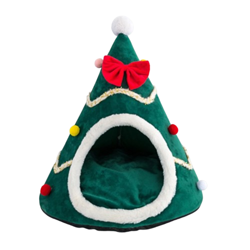 Niche pour Chihuahua en forme de sapin de noël – Confort maximal, parfait pour les petits chiens ou chats