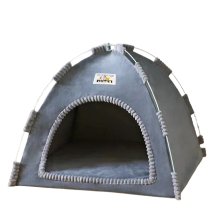 Niche pour Chihuahua : tente gris clair – Confort maximal avec intérieur moelleux, parfait pour les petits chiens ou chats
