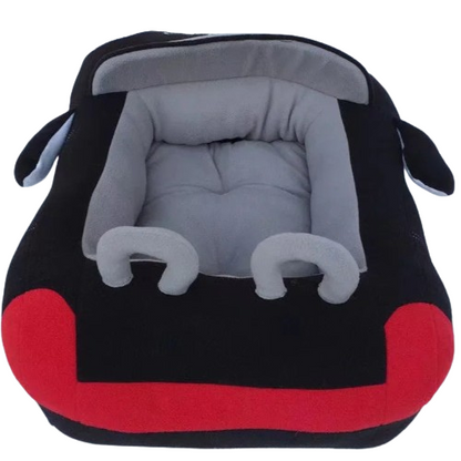 Niche pour Chihuahua en forme de voiture Mercedes noire – Confort maximal, parfait pour les petits chiens ou chats - vue de derrière
