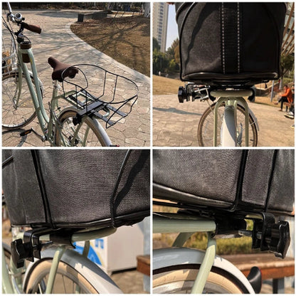 Panier vélo pour petits chiens. Se fixe sur le porte bagages de manière sécurisée. Imperméable, permet de transporter votre chien sur votre vélo. Se porte aussi en bandoulière. Vendu sur la boutique Mon Petit Chihuahua. Convient aussi aux chats.