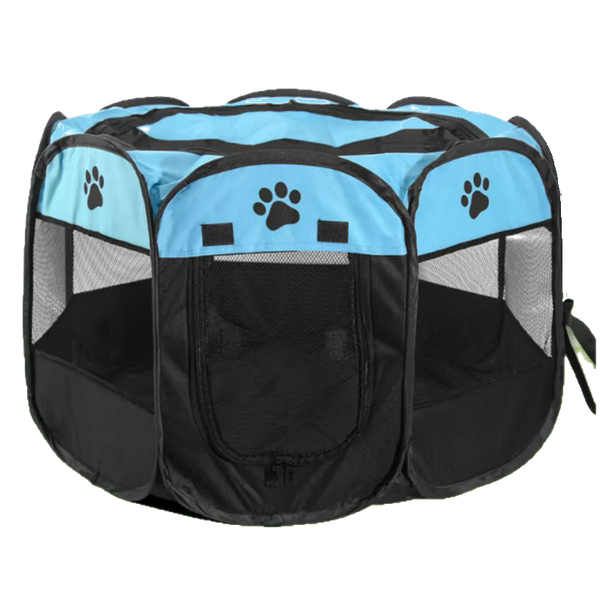 Niche Chien : Parc Pliable Bleu
