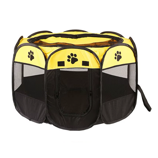 Niche Chien : Parc Pliable Jaune