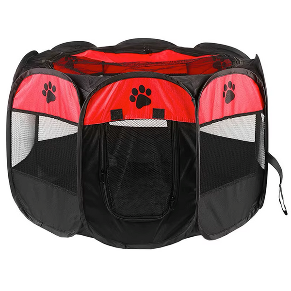 Niche Chien : Parc Pliable Rouge