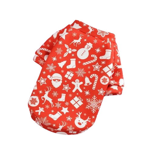 Pull pour Chihuahua rouge motifs de noël – Confortable, vêtement parfait pour garder votre petit chien ou chat au chaud